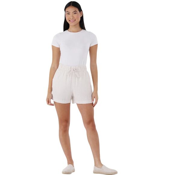 Time and Tru Wmns Beige Linen Blend Pull On Shorts, 3.5" Inseam, Size XXXL - Picture 1 of 5